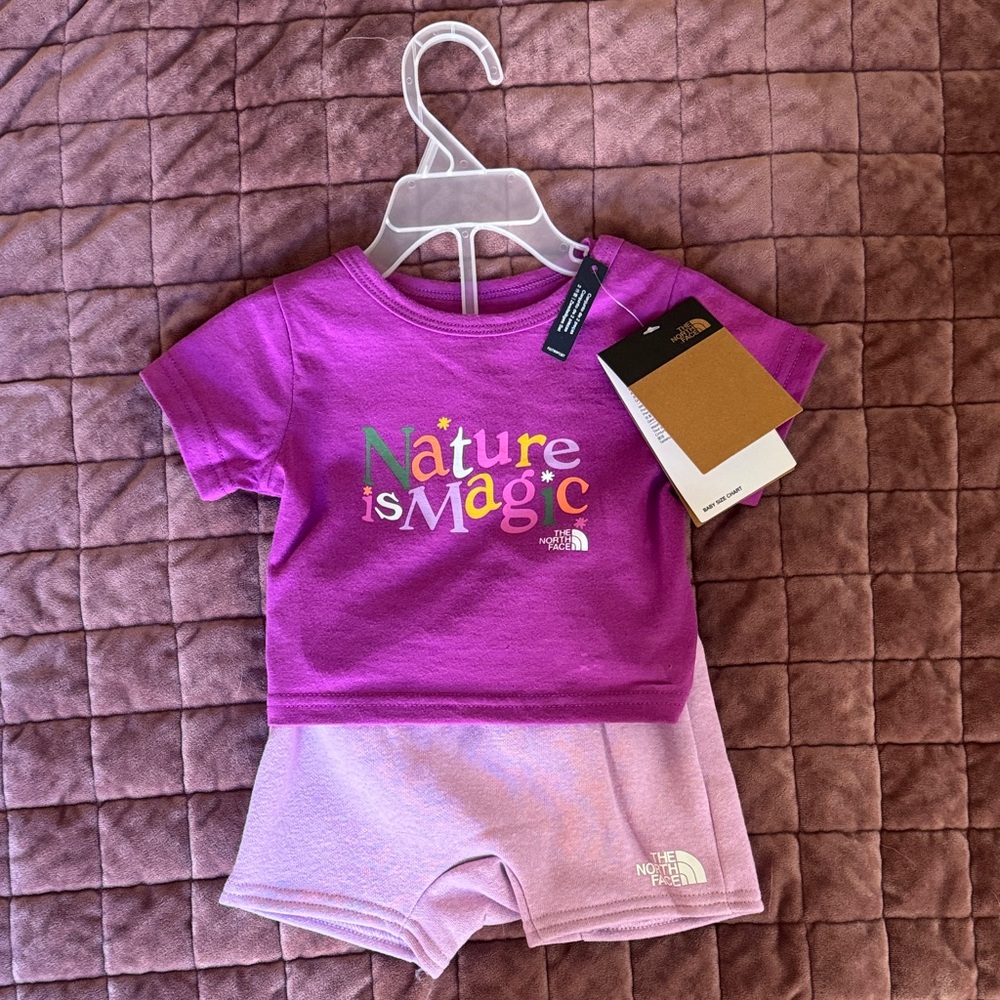 The North Face Pink and Purple Baby Matching Set